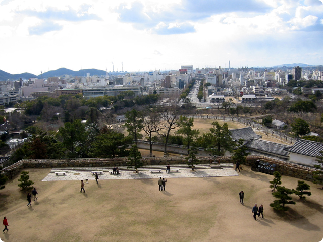 히메지성 안에서 바라본 풍경